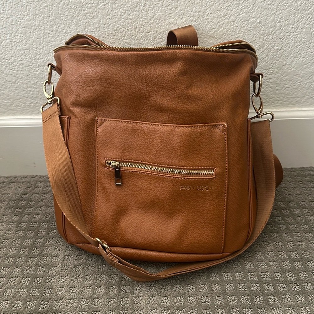 Fawn Design Diaper Bag with Pouch and changing pad